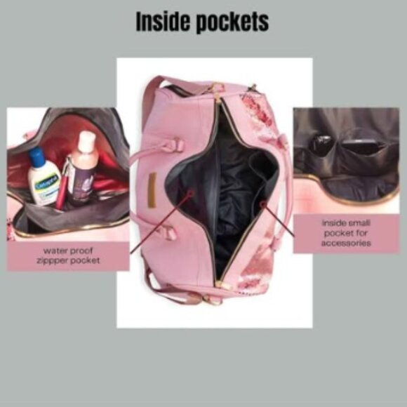 Indigenous American Fundamentals Brand Pink Sparkle Gym/ Dance Bag - Picture 4 of 10